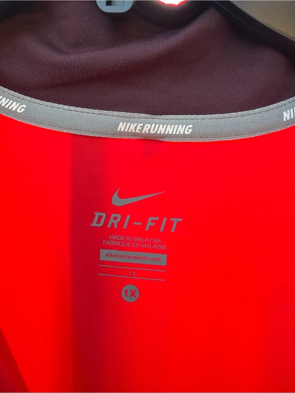 Nike Red Long-Sleeve Quarter Zip Training Top
